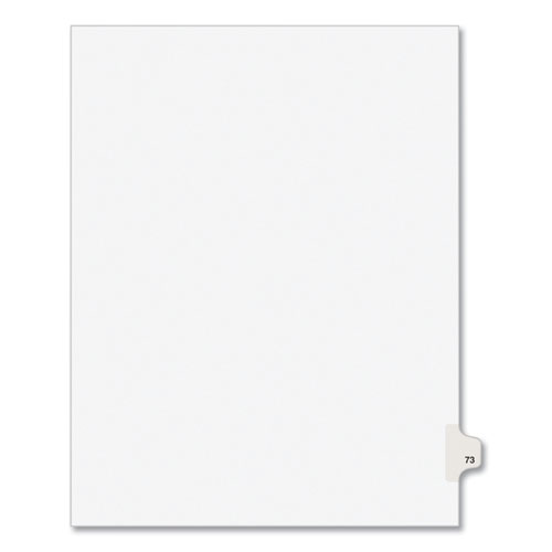 Preprinted Legal Exhibit Side Tab Index Dividers, Avery Style, 10-Tab, 73, 11 x 8.5, White, 25/Pack, (1073)