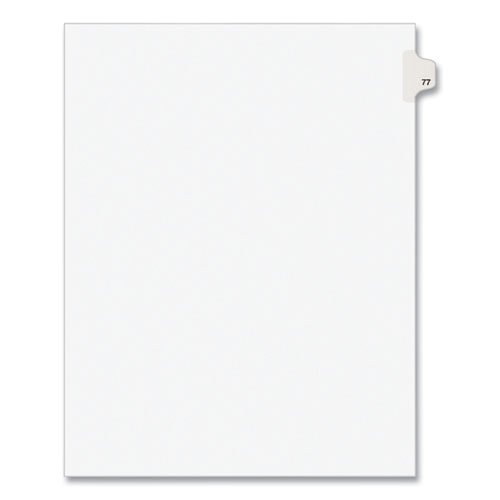 Preprinted Legal Exhibit Side Tab Index Dividers, Avery Style, 10-Tab, 77, 11 x 8.5, White, 25/Pack, (1077)