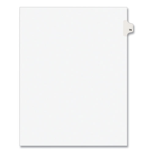 Preprinted Legal Exhibit Side Tab Index Dividers, Avery Style, 10-Tab, 78, 11 x 8.5, White, 25/Pack, (1078)