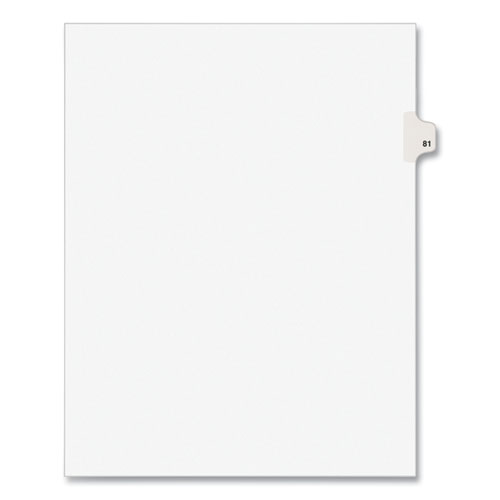 Image of Avery® Preprinted Legal Exhibit Side Tab Index Dividers, Avery Style, 10-Tab, 81, 11 X 8.5, White, 25/Pack, (1081)
