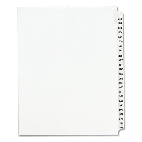 LTR White 1-Tab Avery 01414 Avery-Style Legal Exhibit Side Tab Dividers 25/PK Title N 