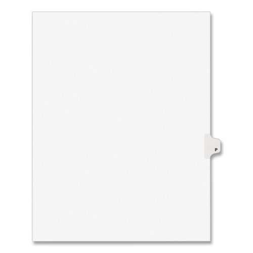 Avery® Preprinted Legal Exhibit Side Tab Index Dividers, Avery Style, 26-Tab, P, 11 X 8.5, White, 25/Pack, (1416)