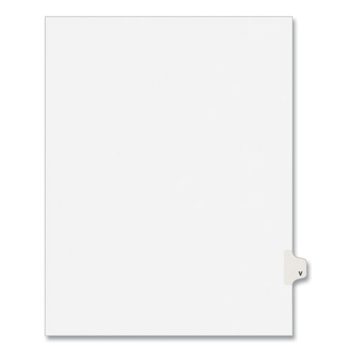 Avery® Preprinted Legal Exhibit Side Tab Index Dividers, Avery Style, 26-Tab, V, 11 X 8.5, White, 25/Pack, (1422)
