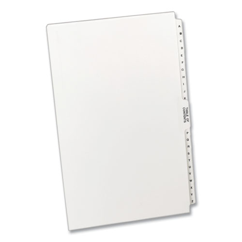 Preprinted Legal Exhibit Side Tab Index Dividers, Avery Style, 27-Tab, A to Z, 14 x 8.5, White, 1 Set