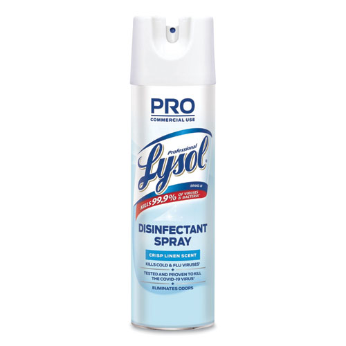 Image of Disinfectant Spray, Crisp Linen, 19 oz Aerosol Spray, 12/Carton