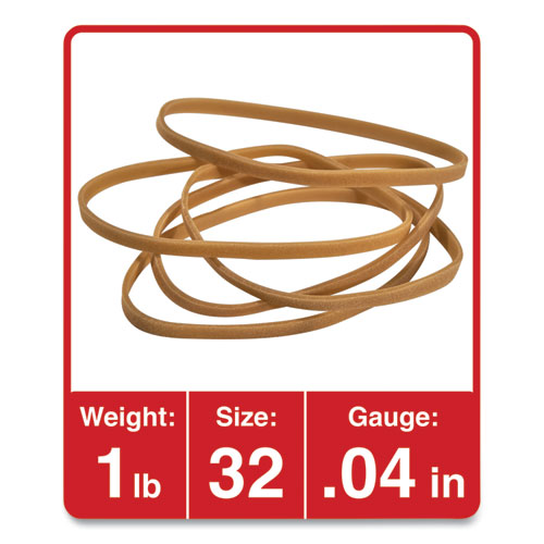 Rubber Bands, Size 32, 0.04" Gauge, Beige, 1 lb Box, 820/Pack