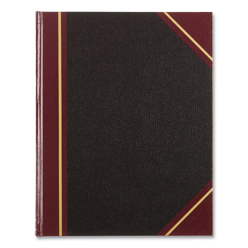 Image of National® Texthide Eye-Ease Record Book, Black/Burgundy/Gold Cover, 10.38 X 8.38 Sheets, 150 Sheets/Book