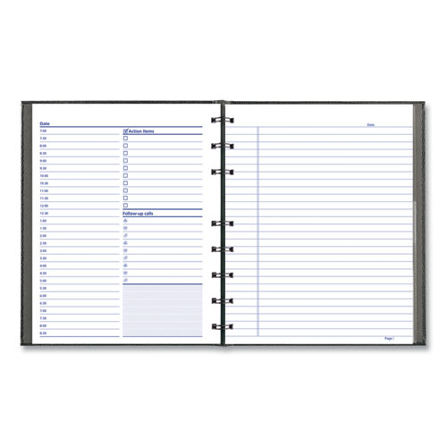 Image of Blueline® Notepro Undated Daily Planner, 9.25 X 7.25, Black Cover, Undated
