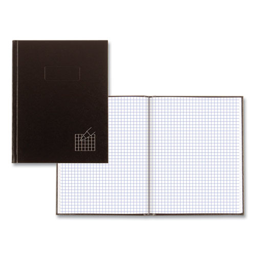 Image of Blueline® Professional Quad Notebook, Quadrille Rule (4 Sq/In), Black Cover, (96) 9.25 X 7.25 Sheets