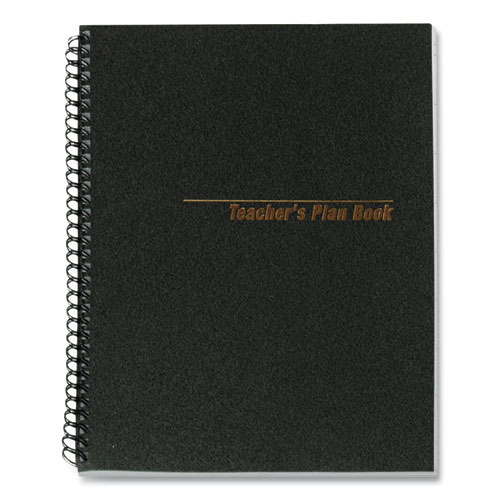 National® Teacher's Plan Book, Weekly, Two-Page Spread (Nine Classes), 11 x 8.5, Black Cover