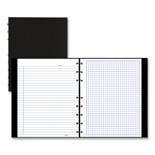NotePro Quad Notebook, Data/Lab-Record Format with Narrow and Quadrille Rule Sections, Black Cover, (96) 9.25 x 7.25 Sheets