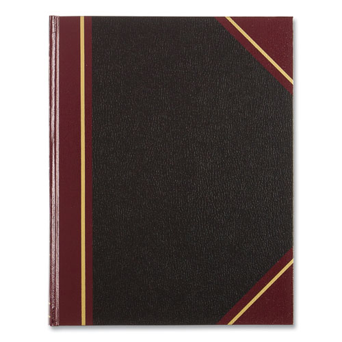 National® Texthide Eye-Ease Record Book, Black/Burgundy/Gold Cover, 10.38 X 8.38 Sheets, 300 Sheets/Book