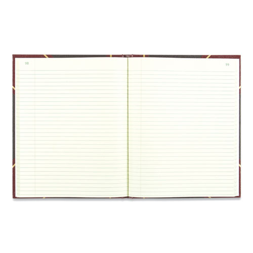 Image of National® Texthide Eye-Ease Record Book, Black/Burgundy/Gold Cover, 10.38 X 8.38 Sheets, 300 Sheets/Book