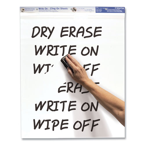 Image of National® Write On-Cling On Easel Pad, Unruled, 27 X 34, White, 35 Sheets