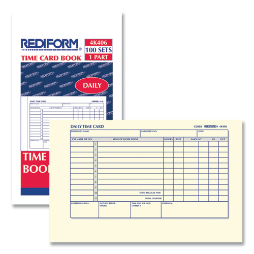 Image of Rediform® Daily Employee Time Cards, Two Sides, 4.25 X 7, 100/Pad
