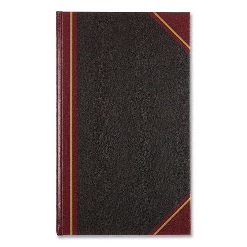Image of Texthide Eye-Ease Record Book, Black/Burgundy/Gold Cover, 14.25 x 8.75 Sheets, 300 Sheets/Book