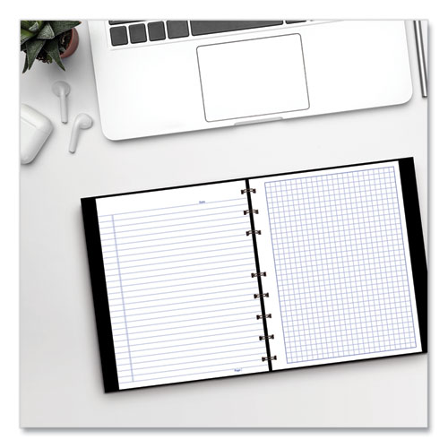 Image of Blueline® Notepro Quad Notebook, Data/Lab-Record Format With Narrow And Quadrille Rule Sections, Black Cover, (96) 9.25 X 7.25 Sheets