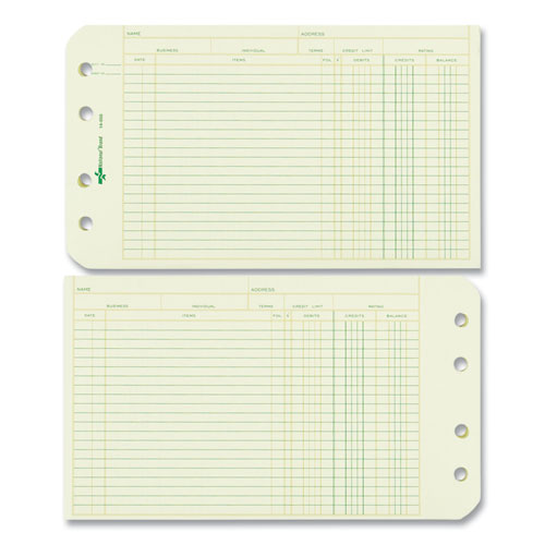 Four-Ring Binder Refill Sheets, 5 x 8.5, Green, 100/Pack