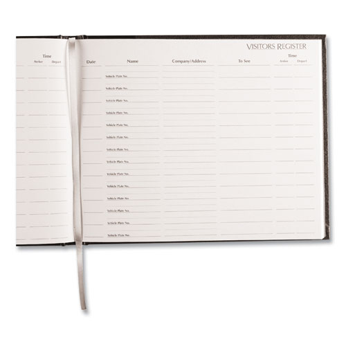 Image of National® Hardcover Visitor Register Book, Black Cover, 9.78 X 8.5 Sheets, 128 Sheets/Book