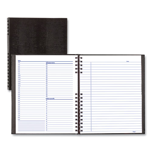 Blueline® Notepro Undated Daily Planner, 10.75 X 8.5, Black Cover, Undated