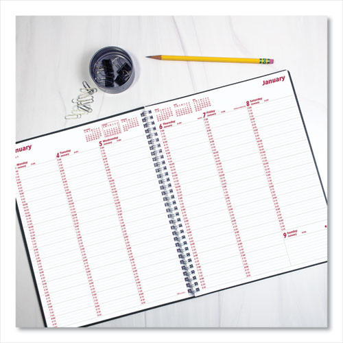 Image of Brownline® Duraflex Weekly Planner, 11 X 8.5, Black Cover, 12-Month (Jan To Dec): 2024