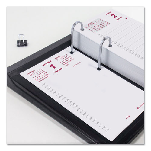 Daily Calendar Pad Refill, 6 x 3.5, White/Burgundy/Gray Sheets, 12-Month (Jan to Dec): 2024