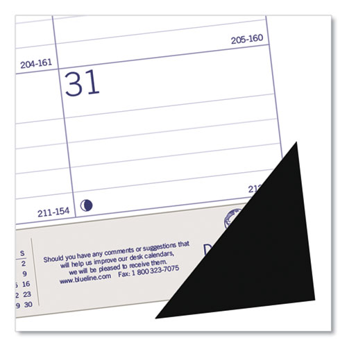 DuraGlobe Academic Desk Pad Calendar, 22 x 17, White/Blue/Gray Sheets, Black Headband, 13-Month (July to July): 2024 to 2025
