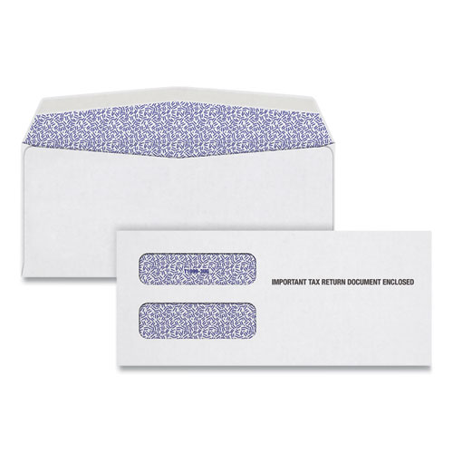 Tops™ 1099 Double Window Envelope, Commercial Flap, Gummed Closure, 3.75 X 8.75, White, 24/Pack