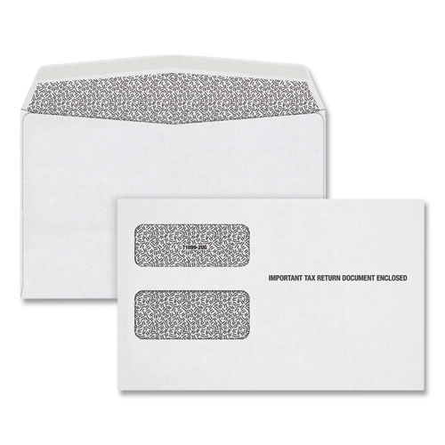 Tops™ 1099 Double Window Envelope, Commercial Flap, Gummed Closure, 5.63 X 9, White, 24/Pack