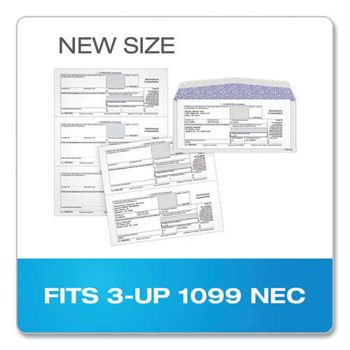 Image of Tops™ 1099 Double Window Envelope, Commercial Flap, Gummed Closure, 3.75 X 8.75, White, 24/Pack