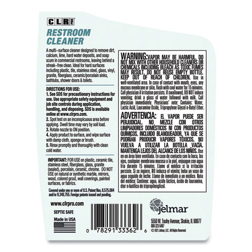 Image of Clr Pro® Restroom Cleaner, 32 Oz Pump Spray, 6/Carton
