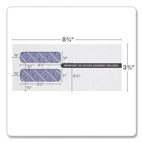 Image of Tops™ 1099 Double Window Envelope, Commercial Flap, Self-Adhesive Closure, 3.75 X 8.75, White, 24/Pack