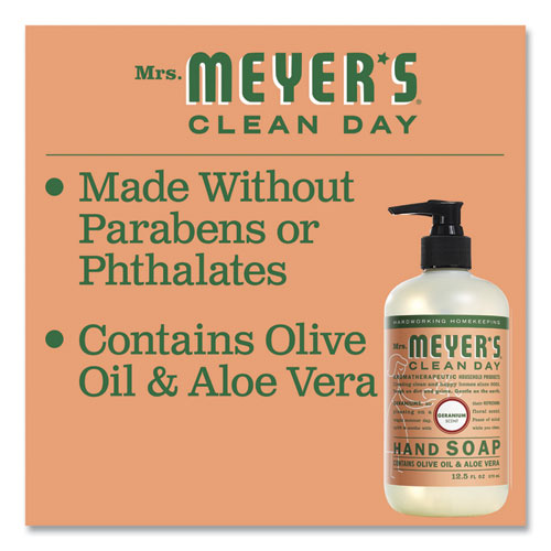 Image of Mrs. Meyer'S® Clean Day Liquid Hand Soap, Geranium, 12.5 Oz, 6/Carton