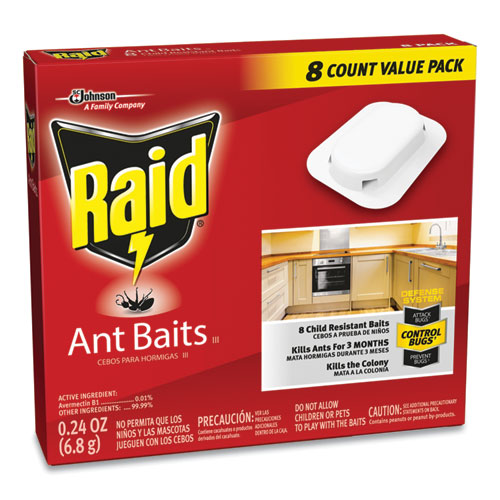 Image of Raid® Ant Baits, 0.24 Oz, 8/Box, 12 Boxes/Carton
