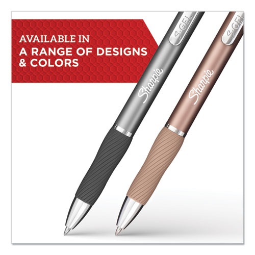 Image of Sharpie® S-Gel™ S-Gel Premium Metal Barrel Gel Pen, Retractable, Medium 0.7 Mm, Blue Ink, Gun Metal Gray Barrel, Dozen