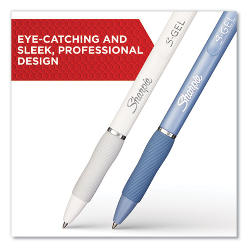 Image of Sharpie® S-Gel™ S-Gel Fashion Barrel Gel Pen, Retractable, Medium 0.7 Mm, Black Ink, Pearl White Barrel, Dozen