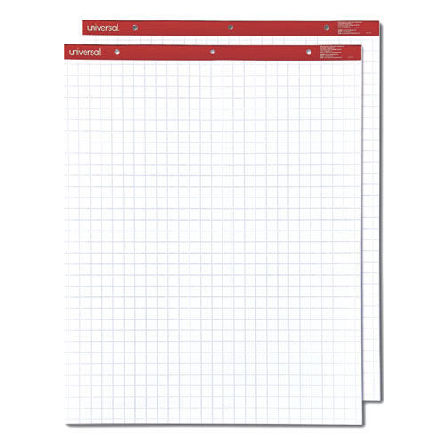Universal™ Easel Pads/Flip Charts, Quadrille Rule (1 Sq/In), 27 X 34, White, 50 Sheets, 2/Carton