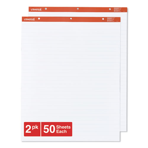 Image of Universal™ Easel Pads/Flip Charts, Presentation Format (1" Rule), 27 X 34, White, 50 Sheets, 2/Carton