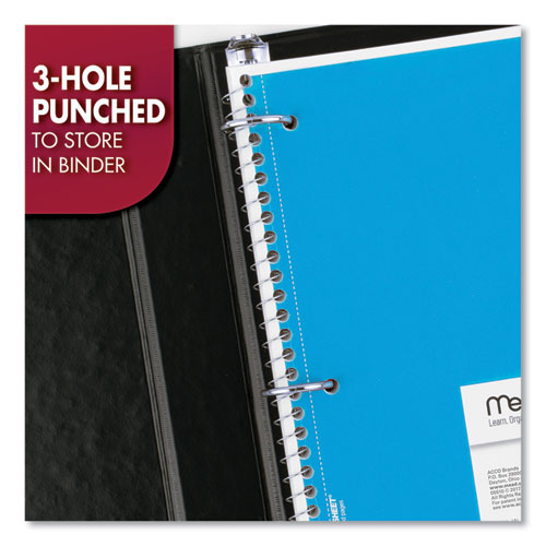 Image of Spiral Notebook, 3-Hole Punched, 1-Subject, Wide/Legal Rule, Randomly Assorted Cover Color, (70) 10.5 x 7.5 Sheets