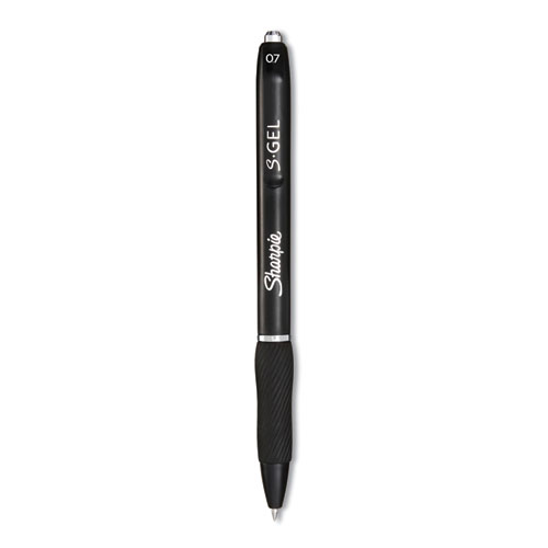 Sharpie® S-Gel™ S-Gel High-Performance Gel Pen, Retractable, Medium 0.7mm, Black Ink, Black Barrel, 36/Pack