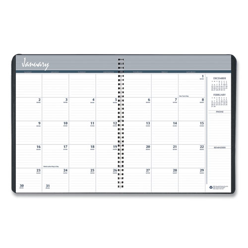 7510016828093 SKILCRAFT Monthly Appointment Planner, 8.75 x 6.88, Black Cover, 14-Month (Dec to Jan): 2022 to 2024