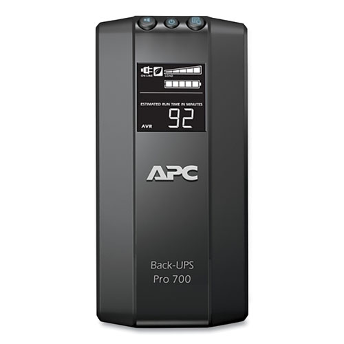APC® BR700G Back-UPS Pro 700 Battery Backup System, 6 Outlets, 700 VA, 355 J