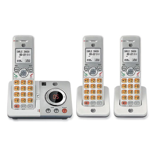 EL52306 DECT 6.0 Expandable Three-Handset Cordless Telephone System, Silver/White