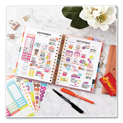 Budgeting Planner Stickers, Budget Theme, Assorted Colors, 1,224/Pack
