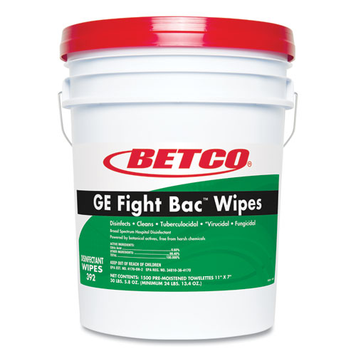 GE Fight Bac Disinfecting Wipes, 7 x 11, Unscented, 1,500/Pack