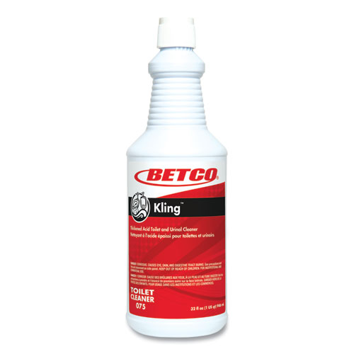 Betco® Kling Toilet Bowl Cleaner, Mint-Wintergreen Scent, 32 oz Bottle, 12/Carton