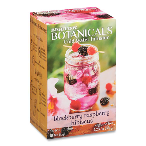 Botanicals Blackberry Raspberry Hibiscus Cold Water Herbal Infusion, 0.7 oz Tea Bag, 18/Box