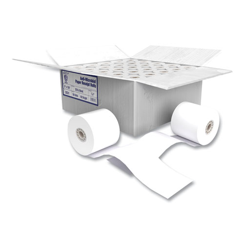 Armor Antimicrobial Receipt Roll Paper, 3" x 130 ft, White, 50/Carton