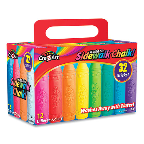 Image of Cra-Z-Art® Washable Sidewalk Chalk, 12 Assorted Colors, 32 Sticks/Box
