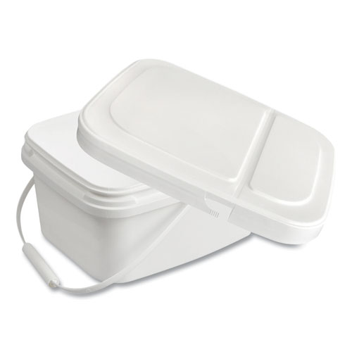 Polypropylene Dry Wipe Charging Bucket, 24 x 14 x 14, White, 12/Box